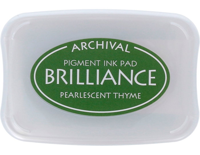 Tsukineko BRILLIANCE Almohadilla d'encre tomillo perlado effet nacaré 95x65mm Tsukineko BRILLIANCE Almohadilla d'encre tomillo perlado effet nacaré 95x65mm