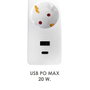 WOLFPACK LINEA PROFESIONAL Base multiple avec 3 prises Schucko et 2 ports USB (A/C)