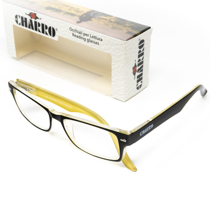EL CHARRO Lunettes de lecture Kansas Noir / Jaune +1,5