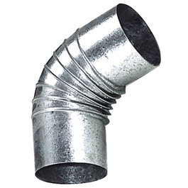 WOLFPACK LINEA PROFESIONAL Coude poêle galvanisé 130 mm 45°