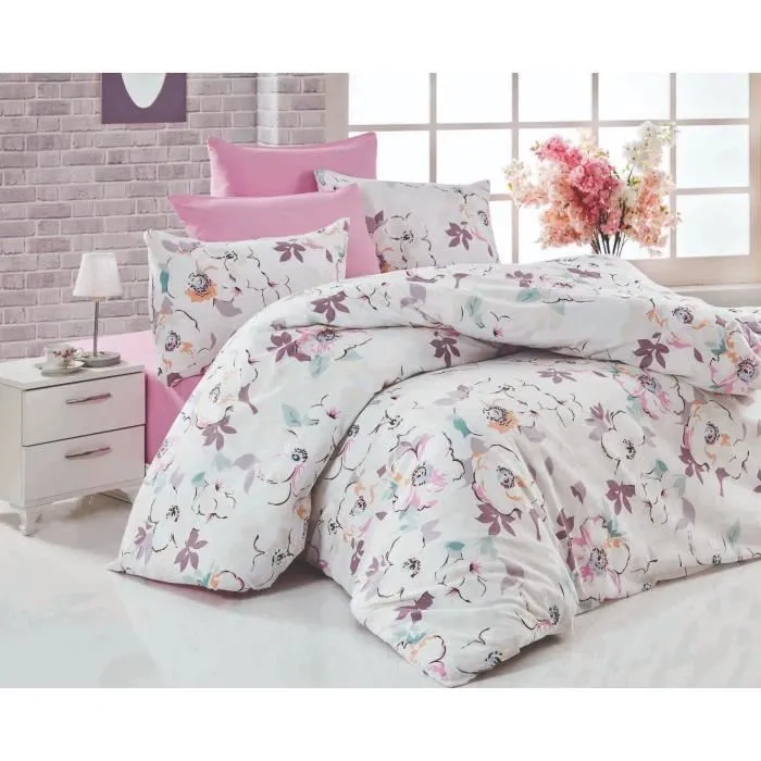 Parure de Lit 100% Coton Renforcé - 1 Housse de Couette 240 x 220 cm + 2 Taies d'Oreiller 60 x 60 cm - Blanc - Densité 140 fils Parure de Lit 100% Coton Renforcé - 1 Housse de Couette 240 x 220 cm + 2 Taies d'Oreiller 60 x 60 cm - Blanc - Densité 140 fils