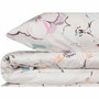 BigBuy Home Parure de couette en coton renforcé Blanc, Rose, Violet, Turquoise et Orange, 220 x 240 cm