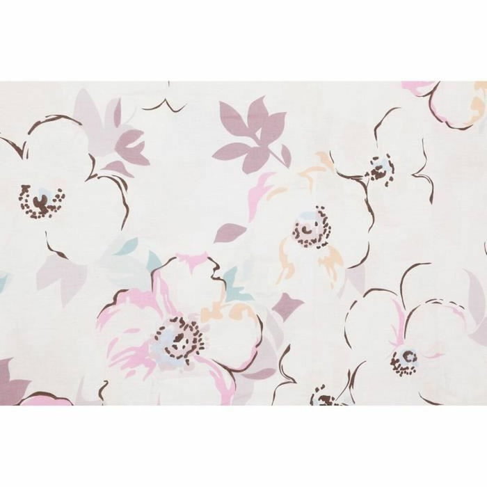 BigBuy Home Parure de couette en coton renforcé Blanc, Rose, Violet, Turquoise et Orange, 220 x 240 cm
