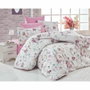 BigBuy Home Parure de couette en coton renforcé Blanc, Rose, Violet, Turquoise et Orange, 220 x 240 cm