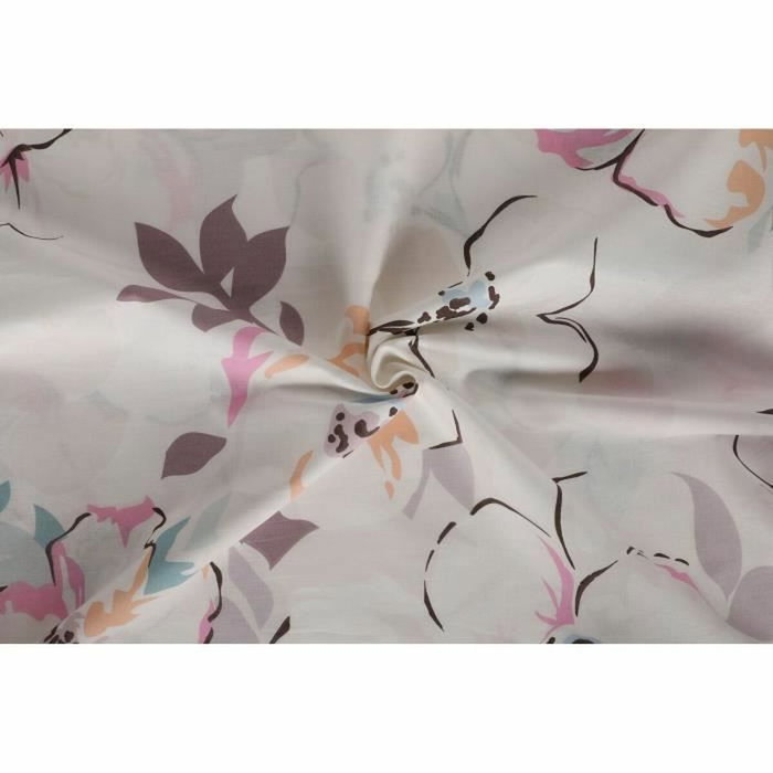 BigBuy Home Parure de couette en coton renforcé Blanc, Rose, Violet, Turquoise et Orange, 220 x 240 cm