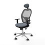 Piqueras y Crespo Chaise de Bureau avec Appui-tête 1D086G1 Gris