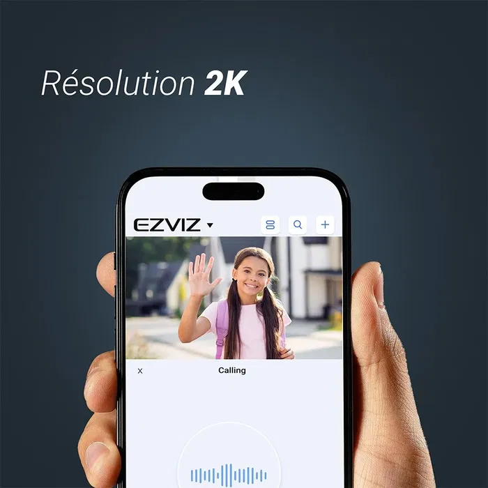 EZVIZ DB3 Pro Sonnette Vidéo Connectée 2K avec Panneau Solaire Intégré - Surveillance HD - Coloris Argent