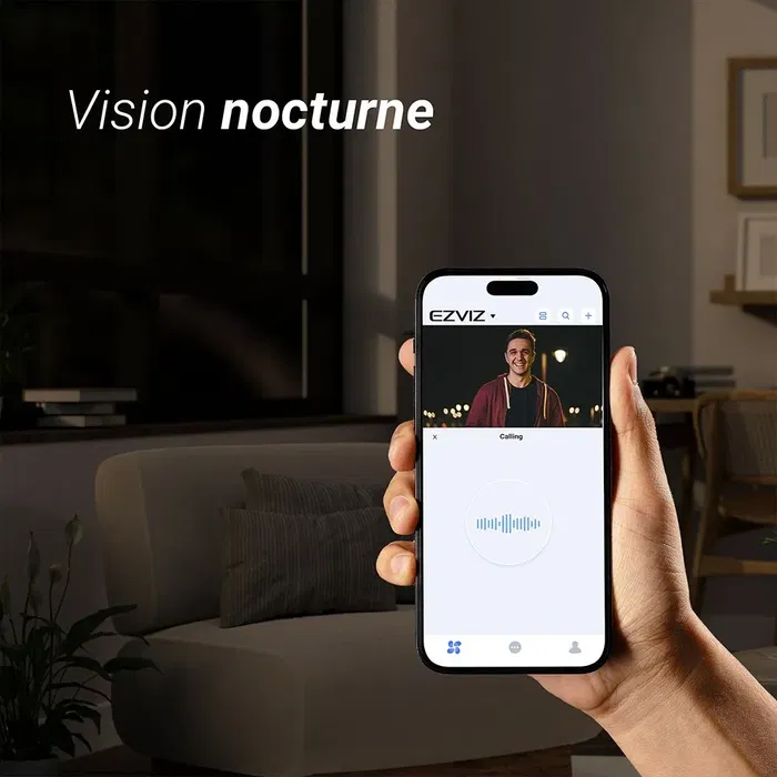 EZVIZ DB3 Pro Sonnette Vidéo Connectée 2K avec Panneau Solaire Intégré - Surveillance HD - Coloris Argent