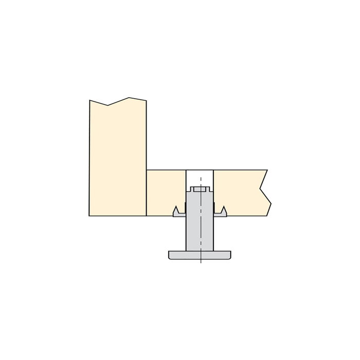 Emuca Lot de 20 pieds de nivellement pour meubles, réglage interne, M10, diamètre 23mm, hauteur 46mm, Acier et Plastique