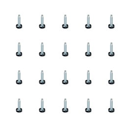 Emuca Lot de 20 pieds de nivellement pour meubles, réglage interne, M10, diamètre 23mm, hauteur 46mm, Acier et Plastique