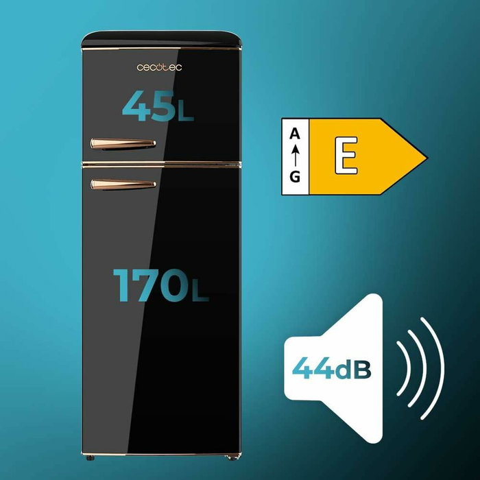 Cecotec réfrigérateur combiné noir 215 L Bolero CoolMarket 2D Origin 2 portes E