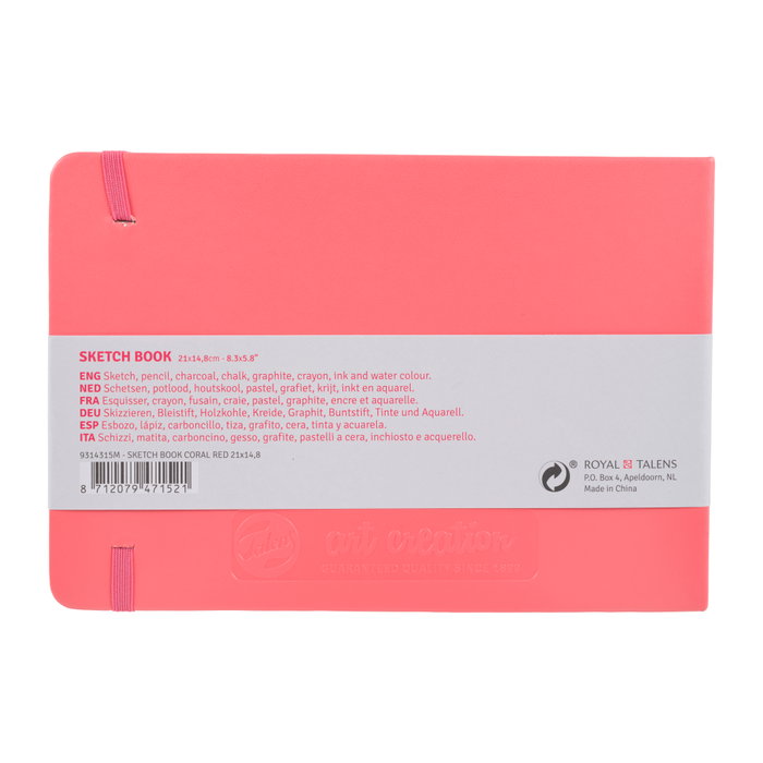 Talens Art Creation Cahier de croquis Rouge corail 21 x 14,8 cm 80 feuilles