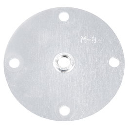 Q&Q Plaque métallique Red D66 pour pieds, filetage M8, finition zincée, en fer, avec trous pour tirafonds