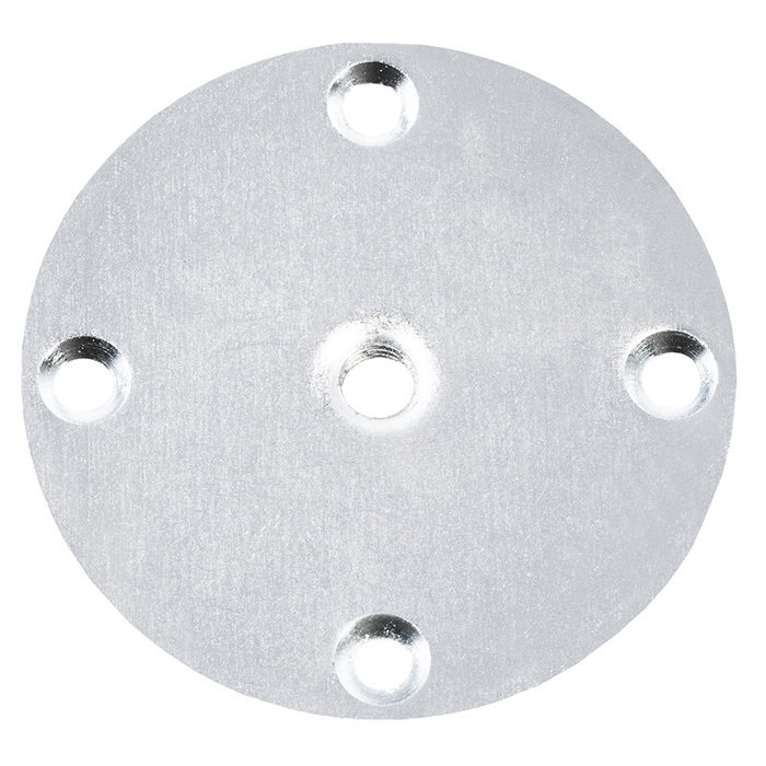 Q&Q Plaque métallique Red D66 pour pieds, filetage M8, finition zincée, en fer, avec trous pour tirafonds