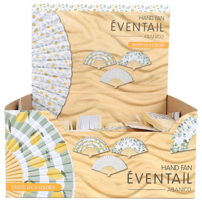 The Concept Factory Éventail en bois Citrons et motifs variés