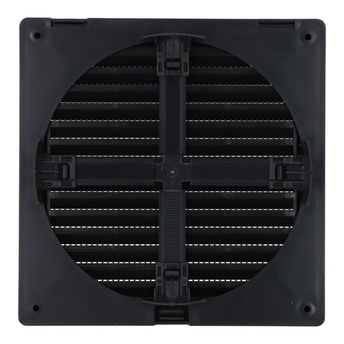 Edm Grille de ventilation carrée encastrable ajustable ø80-150 avec moustiquaire ABS 170x170x11,5mm gris anthracite
