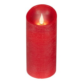 Lumineo Bougie en cire LED rouge avec partie supérieure courbe