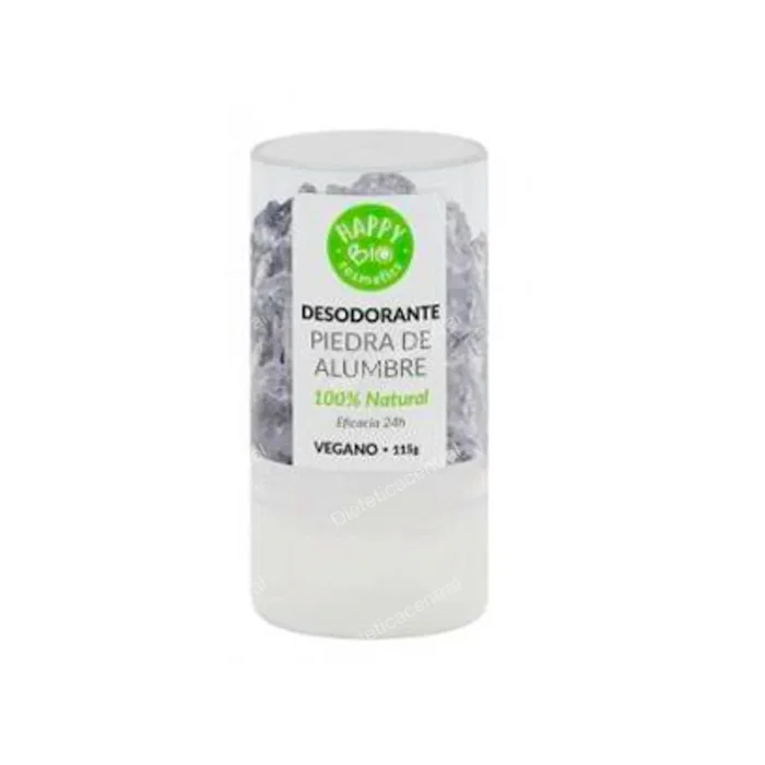 Happy Bio Déodorant en Pierre d'Alun Naturelle 115 g - 100% naturel, efficacité 24h, végan, sans parfum ni alcool Happy Bio Déodorant en Pierre d'Alun Naturelle 115 g - 100% naturel, efficacité 24h, végan, sans parfum ni alcool