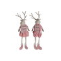 DKD Home Decor Décorations de Noël Renne Blanc Marron Rose (2 Unités)
