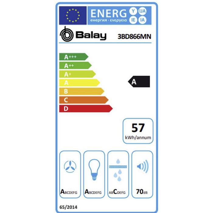 Hotte standard Balay 3BD866MN Noir