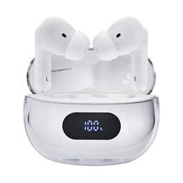 Intenso Buds Plus TWS ANC+ENC Écouteurs Bluetooth 5.4 avec Réduction de Bruit Active et Mode Transparence Blanc