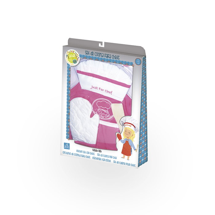 TACHAN Set de Cocinero pour Enfants avec Tablier Rose et Accessoires de Chef - Jeu d'Imitation dès 3 Ans TACHAN Set de Cocinero pour Enfants avec Tablier Rose et Accessoires de Chef - Jeu d'Imitation dès 3 Ans