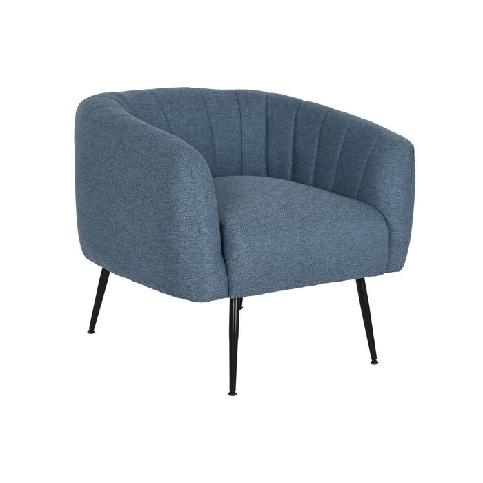 Fauteuil DKD Home Decor Bleu Noir Doré Mousse Bois Métal 81 x 75 x 73 cm Fauteuil DKD Home Decor Bleu Noir Doré Mousse Bois Métal 81 x 75 x 73 cm