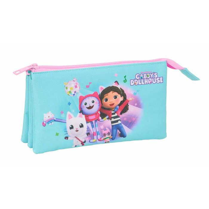 Gabby's Dollhouse Trousse Fourre-Tout Triple Bleu Gabby's Dollhouse Trousse Fourre-Tout Triple Bleu