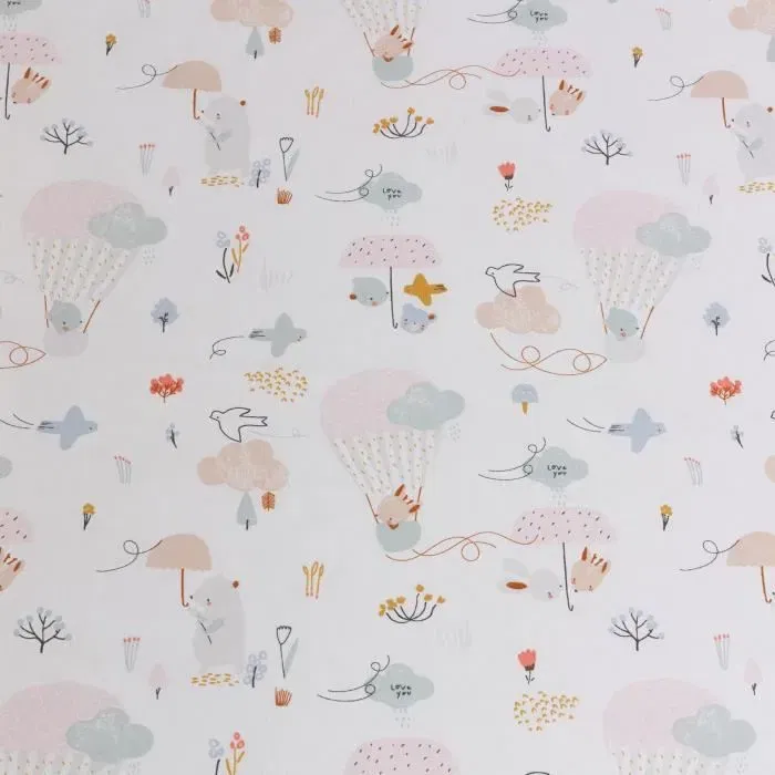 TINEO Matelas nomade Balloons pour bébé 120x60x4 cm, déhoussable avec valisette de transport, blanc