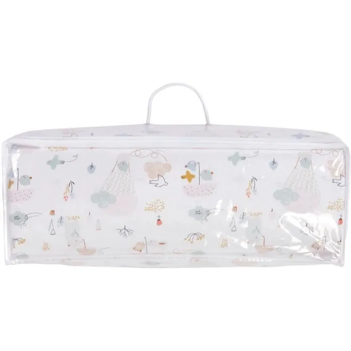 TINEO Matelas nomade Balloons pour bébé 120x60x4 cm, déhoussable avec valisette de transport, blanc