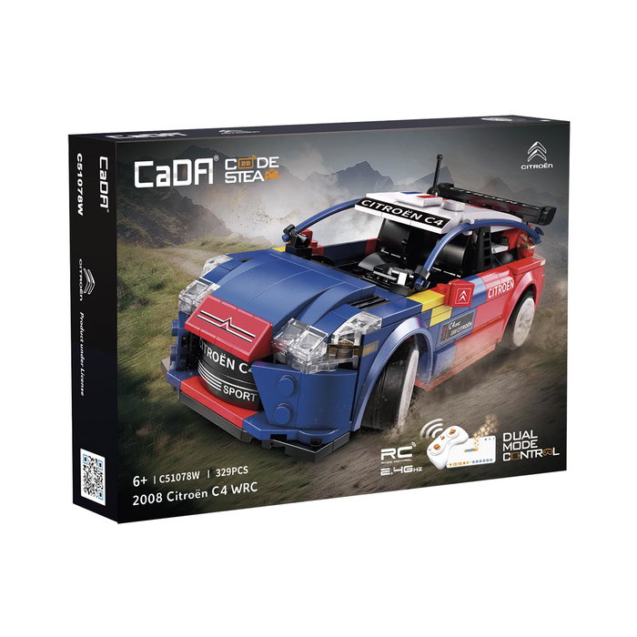 CADA : Voiture télécommandée Citroën C4 WRC Sebastian Loeb 1:18 avec application Bluetooth et contrôle RC 2.4GHz - 329 pièces