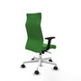 Piqueras Y Crespo Fauteuil Albacete, Tissu Vert, Base Polyamide Blanche, Accoudoirs 2D