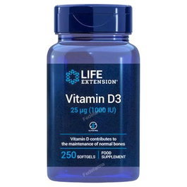 LIFE EXTENSION Vitamine D3 1000 IU 250 softgels