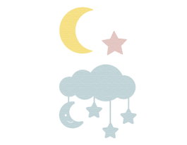 Misskuty Troquel fino ZAG Infantil nube con estrellas y luna 3u