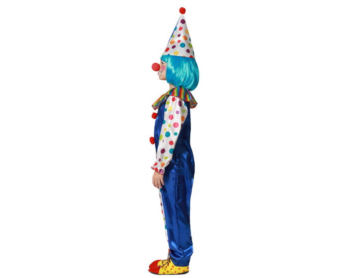Circo Disfraz Payaso Unisex Enfant Bleu 10-12 Ans - Combinaison et Chapeau