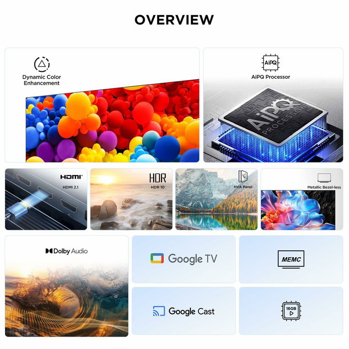 TCL 43P6K TV LED 43 pouces 4K UHD Google TV TCL 43P6K TV LED 43 pouces 4K UHD Google TV
