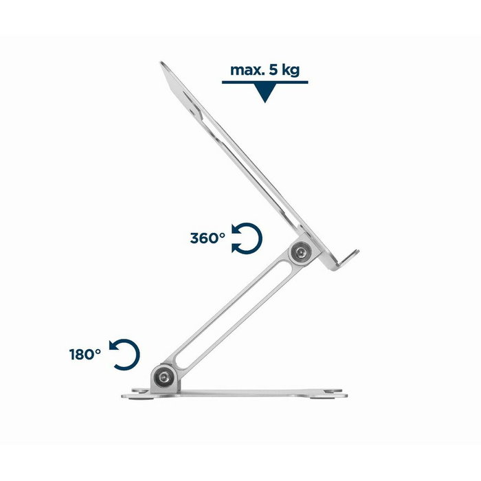 GEMBIRD NBS-D1-03 Support Pliable et Réglable pour Portable Argenté