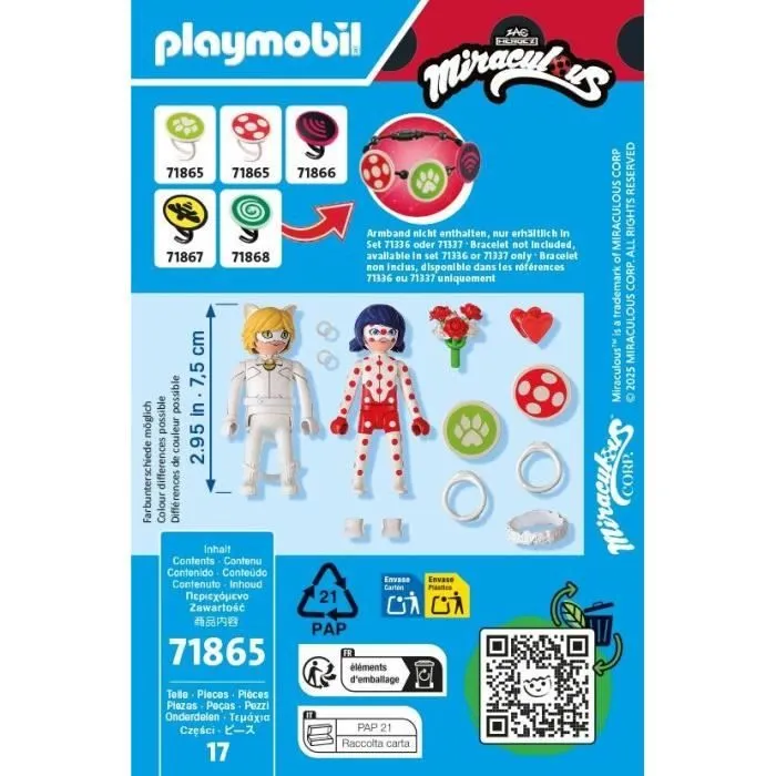 Playmobil 71865 Figurine Mariage Ladybug & Chat Noir - Miraculous - Jeu de Construction 17 Pièces - À Partir de 4 Ans