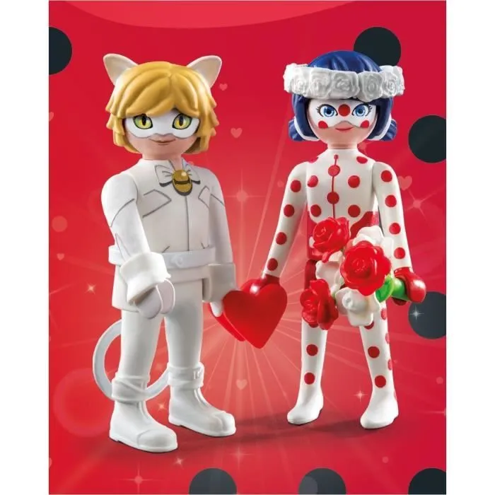 Playmobil 71865 Figurine Mariage Ladybug & Chat Noir - Miraculous - Jeu de Construction 17 Pièces - À Partir de 4 Ans
