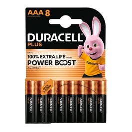 Duracell Power Boost LR03 MN2400 - Piles alcalines AAA 1,5 V blister de 8 pièces