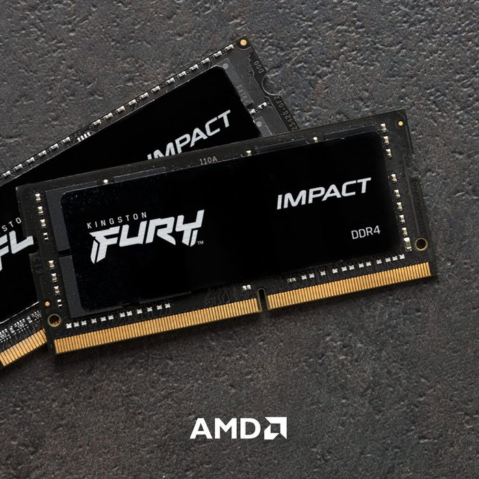 Kingston Mémoire RAM 16 GB DDR4 3200 MHz SODIMM CL20 pour PC Portable - FURY Impact avec Overclocking Plug & Play, Compatible Intel XMP et AMD Ryzen Kingston Mémoire RAM 16 GB DDR4 3200 MHz SODIMM CL20 pour PC Portable - FURY Impact avec Overclocking Plug & Play, Compatible Intel XMP et AMD Ryzen