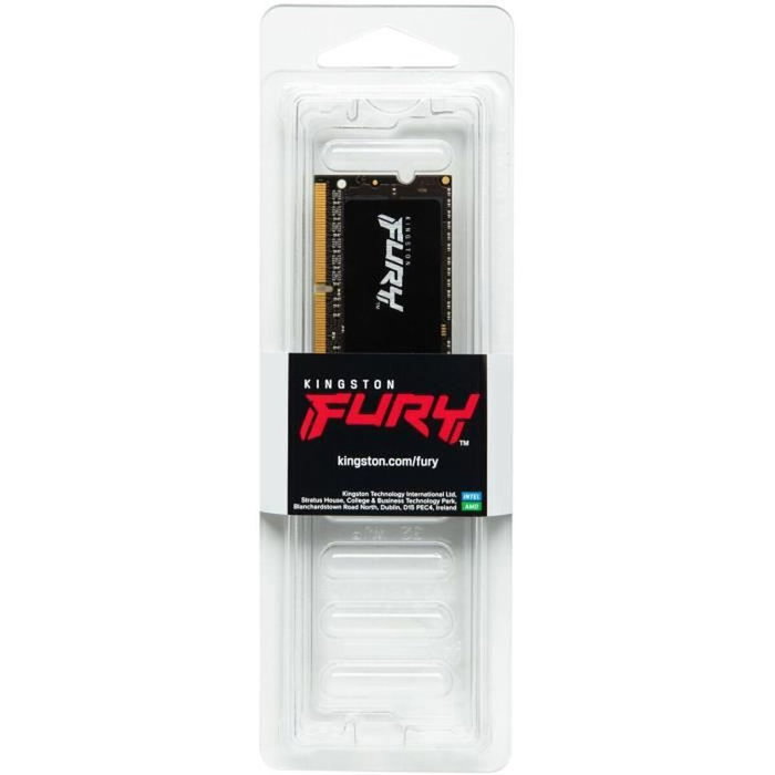 Kingston Mémoire RAM 16 GB DDR4 3200 MHz SODIMM CL20 pour PC Portable - FURY Impact avec Overclocking Plug & Play, Compatible Intel XMP et AMD Ryzen Kingston Mémoire RAM 16 GB DDR4 3200 MHz SODIMM CL20 pour PC Portable - FURY Impact avec Overclocking Plug & Play, Compatible Intel XMP et AMD Ryzen