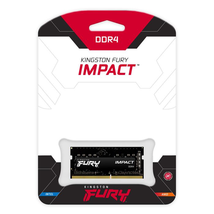 Kingston Mémoire RAM 16 GB DDR4 3200 MHz SODIMM CL20 pour PC Portable - FURY Impact avec Overclocking Plug & Play, Compatible Intel XMP et AMD Ryzen Kingston Mémoire RAM 16 GB DDR4 3200 MHz SODIMM CL20 pour PC Portable - FURY Impact avec Overclocking Plug & Play, Compatible Intel XMP et AMD Ryzen