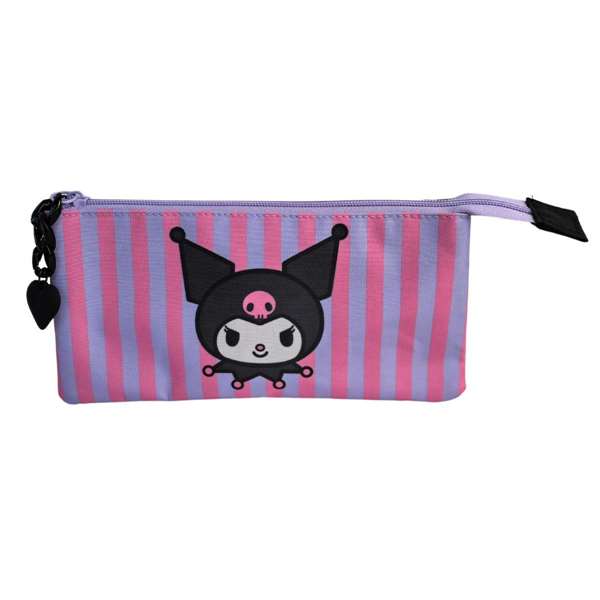 Toybags - Etui triple Kuromi - Intérieur entièrement doublé et personnalisé - Finitions et fermetures éclair de haute qualité - 44 x 30 x 20 cm Toybags - Etui triple Kuromi - Intérieur entièrement doublé et personnalisé - Finitions et fermetures éclair de haute qualité - 44 x 30 x 20 cm