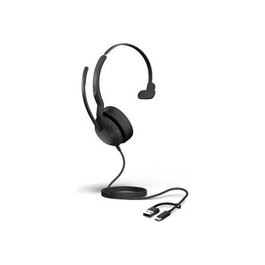 Jabra Casque mono Evolve2 50 MS avec micro pour bureau et bureau à domicile, Réf. 25089-899-799