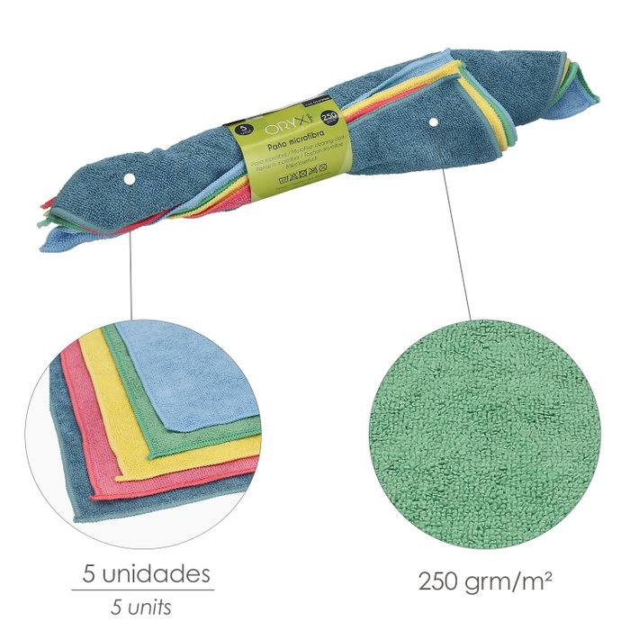 ORYX Paño Microfibra 35 x 40 cm - Pack de 5 pièces