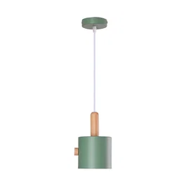 Scarlet Lámpara Colgante SKD-P1014-W - Lampe suspendue en métal et bois, hauteur réglable, pour décoration moderne