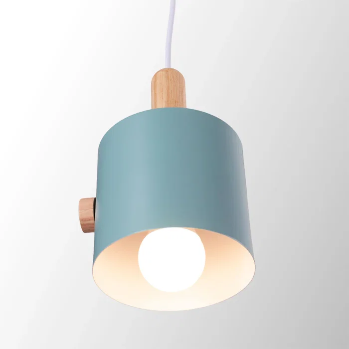 Scarlet Lámpara Colgante SKD-P1014-W - Lampe suspendue en métal et bois, hauteur réglable, pour décoration moderne Scarlet Lámpara Colgante SKD-P1014-W - Lampe suspendue en métal et bois, hauteur réglable, pour décoration moderne