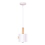 SKD [SKD-P1014-W] Suspension Scarlet Bois Acier Blanc 1xE27 Sans Ampoule