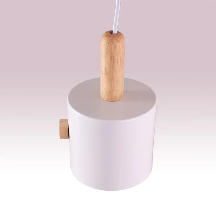 Scarlet Lámpara Colgante SKD-P1014-W - Lampe suspendue en métal et bois, hauteur réglable, pour décoration moderne